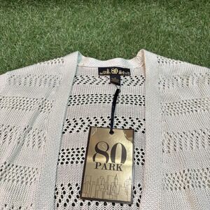 80 Park Women's Open Knit Cardigan Sweater Size‎ Medium Beige NWT
